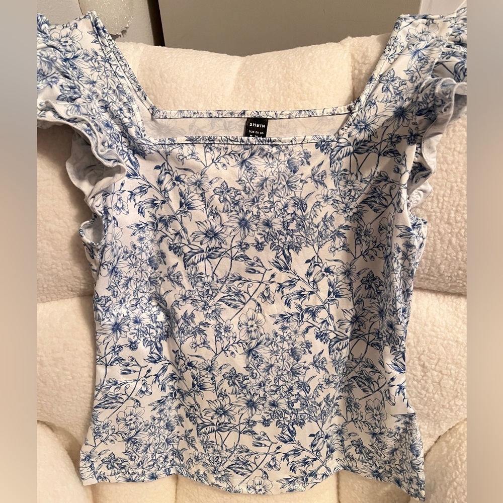 Blue floral shirt